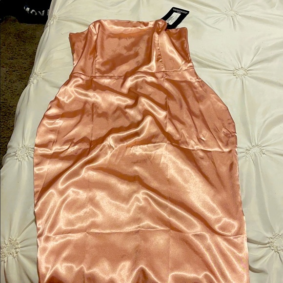 Rose satin midi dress - Picture 1 of 4
